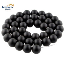 Size 6 8 10 12mm Round Black Scrub Stone Natural Bulk Semi Precious Gemstone Stone Beads